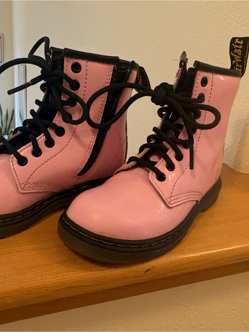 Dr. Martens Pink Kids Lace-Up Combat Boots